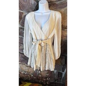 Swan Silk ivory sequin beaded Sparkly silver sequin Flowy glam 2000s Y2K siren